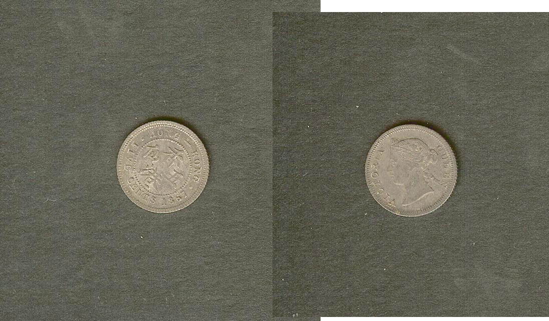HONG KONG 5 Cents Victoria 1867 SPL